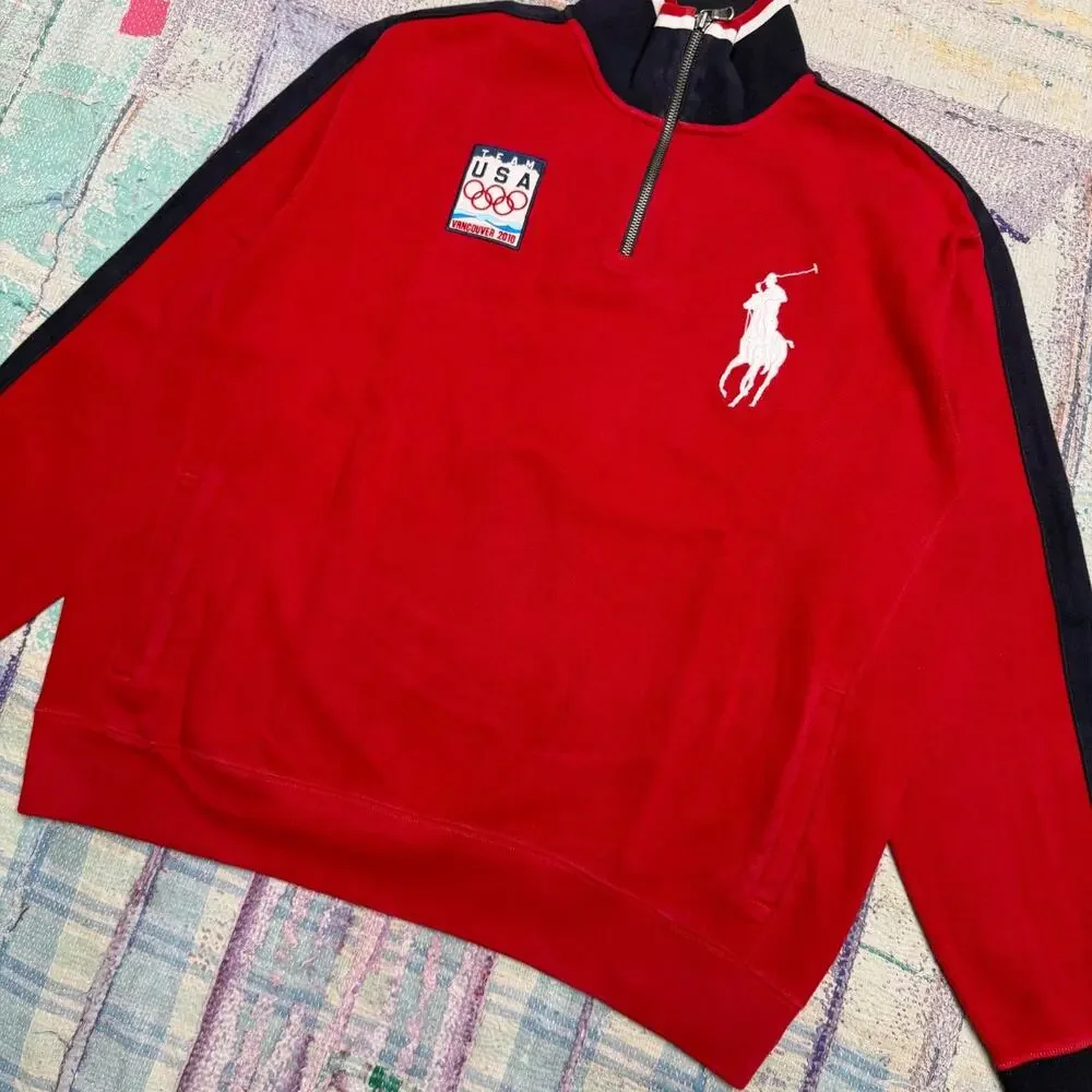 Polo by Ralph Lauren Quarter-Zip USA Olympic 2010 Sweater XL